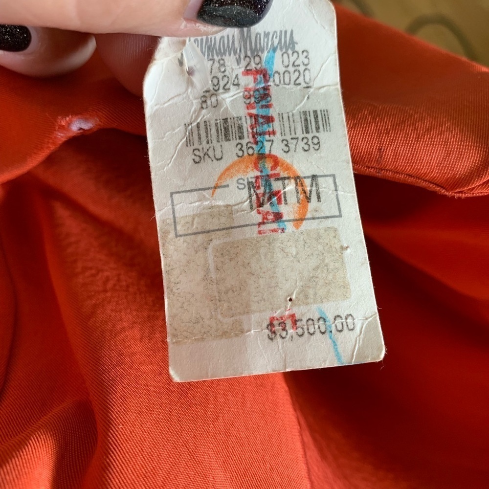 Roland Nivelais Orange Silk Dress - Picture 6 of 8